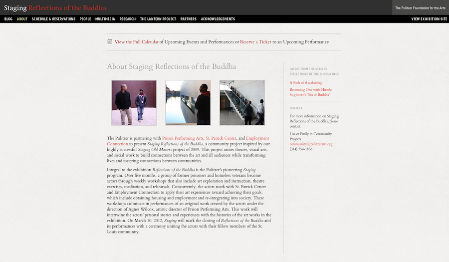 Staging Reflections of the Buddha site launch