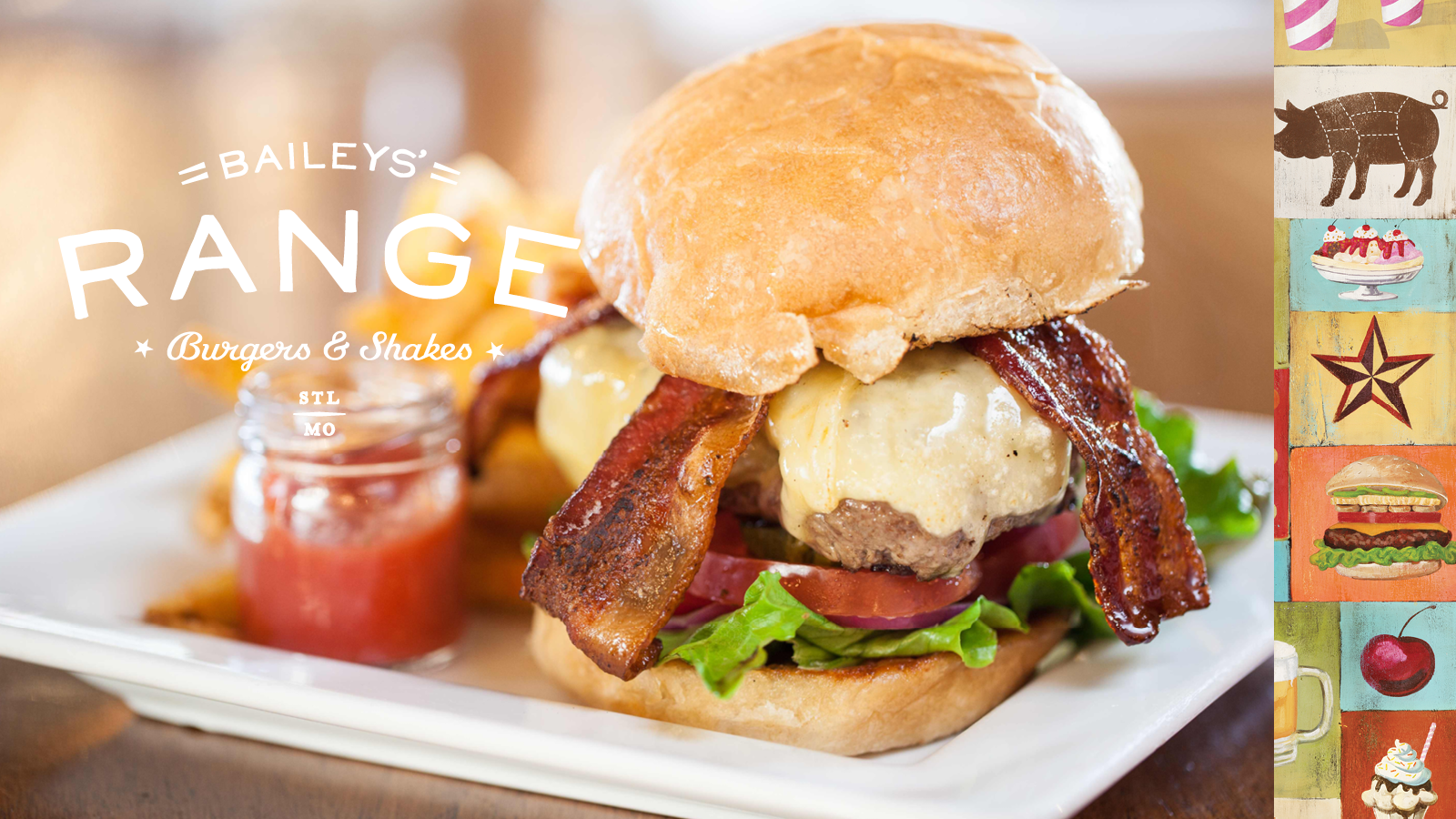 Baileys' Range Burger with Logo and Branding