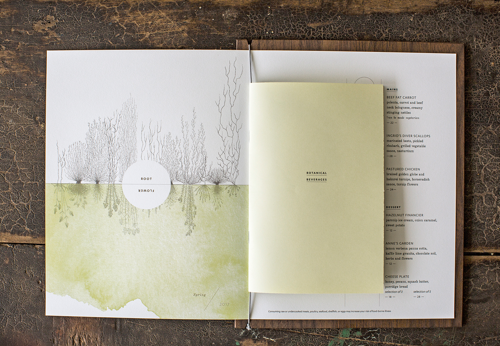 Inside of Vicia menu