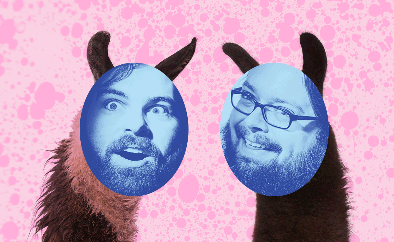 Llama GIF with Andy and Jonathan
