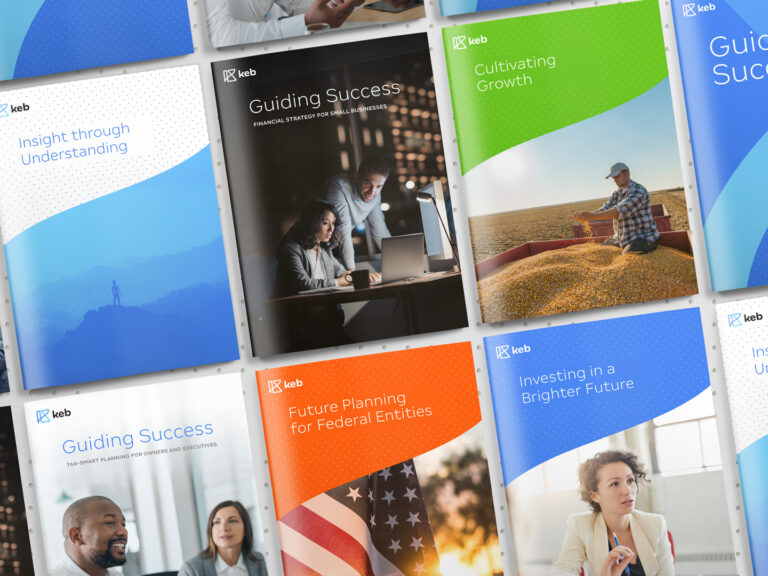 KEB branded proposal covers